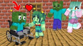 Monster School : Zombie Boy Can`t Walk & Girl Zombie - Minecraft Animation