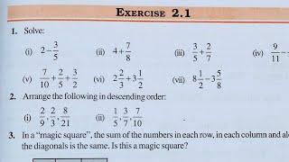 Class 7 Maths Chapter 2 l NCERT EXERCISE-2.1 l Fraction and Decimal l CBSE Board l Solution l 7th