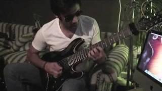 Rana Hasan checking his new Schecter C7Fr guitar