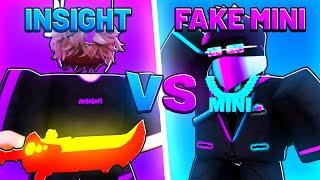 So i 1v1'd FAKE Minibloxia In Roblox Bedwars..