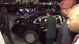 Tinubu Arrives In Saudi Arabia, Chauffeured In Mercedes-Maybach S-Class Ahead Of 2024 WEF