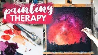 Depression | Art Therapy Painting Tutorial [REAL TIME]