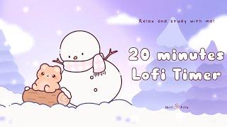 20 minutes - Relax & study with me Lofi | Chilly Bear #timer #20minutetimer #lofi #relaxing #calm