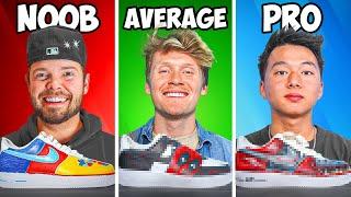 Noobs vs Pro customize a Sneaker in 1 Hour!