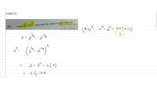 `a=2^(1/3)-2^(-1/3),`then find the value of `2a^2+6a-3`