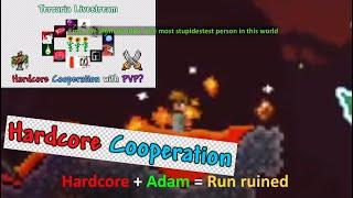 What happened in Terraria Co-Op Hardcore with Terraria Youtubers, with adam...
