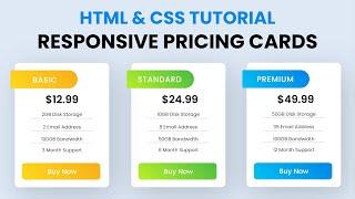 Responsive Pricing Card With HTML & CSS