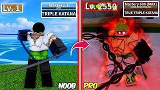 Beating Blox Fruits as Roronoa Zoro! Lvl 0 to Max Lvl Full Human v4 Noob to Pro in Blox Fruits!