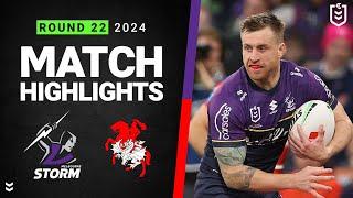 NRL 2024 | Storm v Dragons | Match Highlights