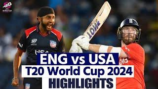 T20 World Cup ENG vs USA 2024 Highlights: England vs United States 49th T20 World Cup Highlights