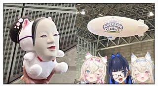 Fans raising their Plushie and Kroni Fuwawa Mococo as Announcer on Holofest 2024 Day2
