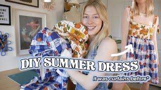 DIY a super EASY spring/summer dress | very* beginner friendly w/ pattern | THRIFT FLIP