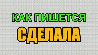 Видео: Как правильно пишется слово СДЕЛАЛА по-русски