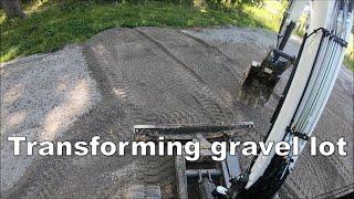 How much gravel do you need? grading gravel pad mini excavator