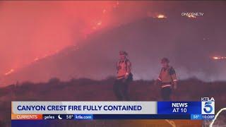 Canyon Crest fire in Riverside County full contained