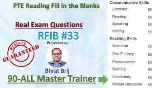 PTE Practice: Reading Blank #33 Solving Reading Fill in the Blanks with answers 2020