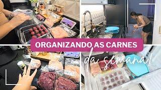 ORGANIZANDO AS CARNES PARA A SEMANA | MOSTREI O FREEZER ORGANIZADO!