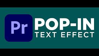 TEXT POP UP/IN EFFECT While Talking - Adobe Premiere Pro Tutorial