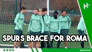 SPIRITS HIGH in Tottenham training ahead of ROMA clash