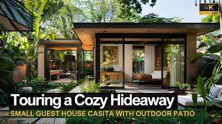 Touring a Cozy Hideaway: Small Guest House Casita with Sliding Glass Doors and Outdoor Patio