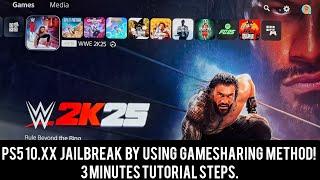 PS5 JAILBREAK 10.60 10.50 9.40 through Gamesharing method - NO CFW - NO USB -  3 minutes Tutorial