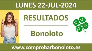 Resultado del sorteo Bonoloto del lunes 22 de julio de 2024