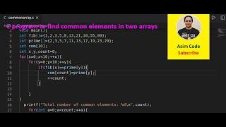 C program to find common elements in two arrays