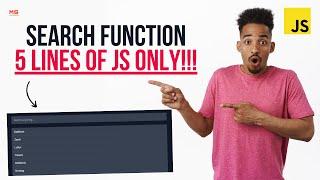 5 lines of Javascript for Search Function | Search Bar Javascript | Search Box Working Javascript