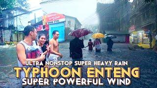 Unbelievable Ultra Nonstop Super Powerful Wind And Heavy Rain Scenarios Of Typhoon Enteng | [4K] 