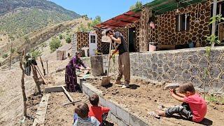 Life in the village.  Babak, the father of the family, is building a vegetable garden  #rurallife