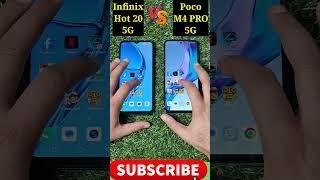 Infinix Hot 20 5G Vs Poco M4 Pro 5G Speed Test | Ye kya Hua? #shorts