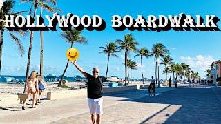 Hollywood Beach Boardwalk in Florida - Beautiful and Relaxing Boardwalk Along the Beach.