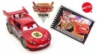 Disney Cars Toon Dragon Lightning McQueen with Metallic Finish and 2010 Collector Guide Book