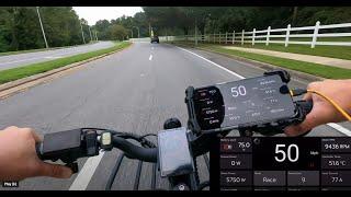 53 MPH Speed Run! 20S3P 74V JP40 Battery Pack on Aventon Bike with CYC X1 Pro Gen4!