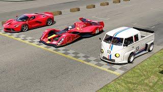 Volkswagen T1 Transporter LM917K vs Red Bull X1 vs Ferrari LaFerrari at Monza Full Course