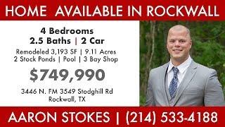 Home on 9 Acres Available in Rockwall