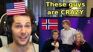 American Reacts to Raske Menn - Rødhette og ulven | Norwegian Comedy