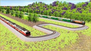 Trains vs Rotating Railroad Track #2 | Trainz Simulator 2019 | Trainz Railfans IN