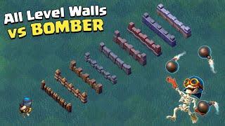 BOMBER vs All Level Walls | Builder Base Challenge - Clash of Clans