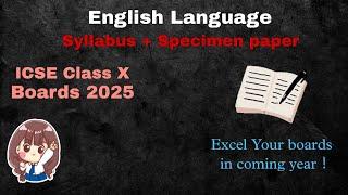 Syllabus plus Specimen Paper Overview | ICSE Class 10