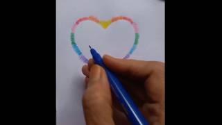 Rainbow heart #satisfying #heart #shortsyoutube