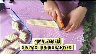 4 MALZEMELİ ve KATIYAĞSIZ ÖYLE BİR UN KURABİYESİ YAPTIM Kİ️ PASTANEDEKİLERDEN BİLE GÜZEL OLDU 