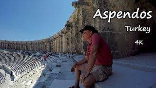 The ancient ruins of Aspendos, Antalya, Turkey,  in 4k,     Aspendos Antik Tiyatrosu