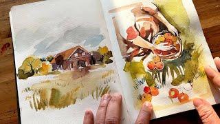 Watercolor Sketchbook Tour #32 Landscapes & Timed Studies