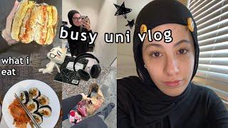 super duper busy uni vlog | class, studying, what i eat, grwm ๋࣭ ⭑