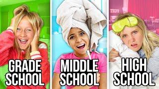 HIGH SCHOOL vs MIDDLE SCHOOL vs INTERMEDIATE vs ELEMENTARY | Night Routine w/ 16 kids