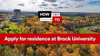 How to apply for residence at Brock University