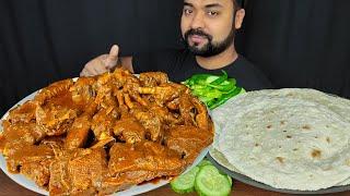 HUGE SPICY DUCK CURRY, GRAVY, SOFT ROTI/ CHAPATI, CUCUMBER ASMR MUKBANG EATING | BIG BITES |