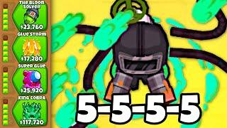 The 5-5-5-5 Glue Gunner STOPS Everything! (Bloons TD 6)