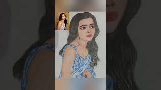 pencil colour portrait| girl drawing|#youtubeshorts #trending #tejart #viral #satisfying #art